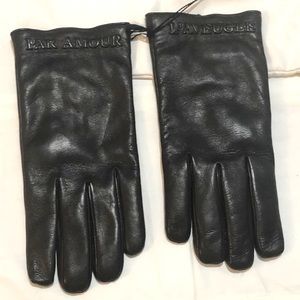 Gucci mens leather/cashmere gloves NWT